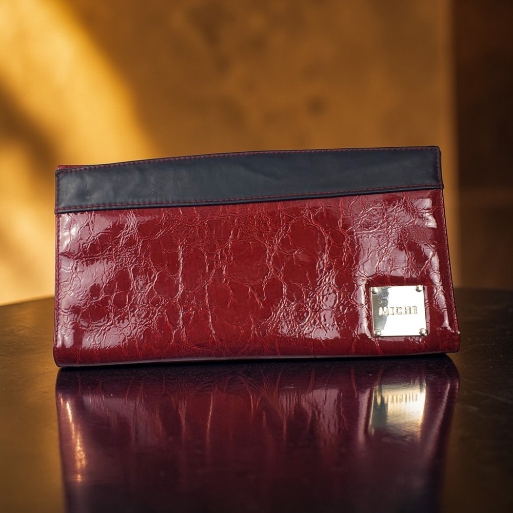 Miche Claire Classic Shell Red Faux Croc Patent Black‎ Magnetic Bag Cover